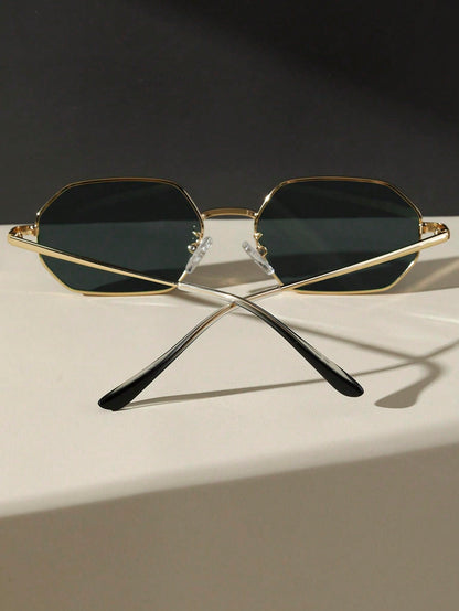 Geometric Metal Frame Y2K Gradient Lens Glasses