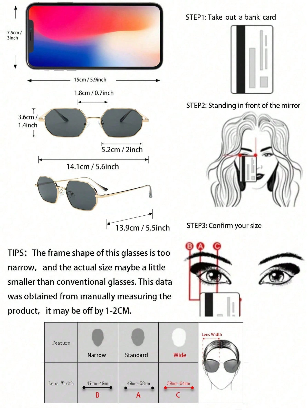 Geometric Metal Frame Y2K Gradient Lens Glasses
