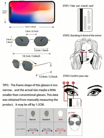 Geometric Metal Frame Y2K Gradient Lens Glasses