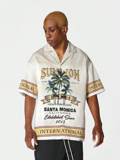 Relaxed Fit Tropical All-Over Print Shirt