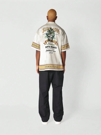 Relaxed Fit Tropical All-Over Print Shirt