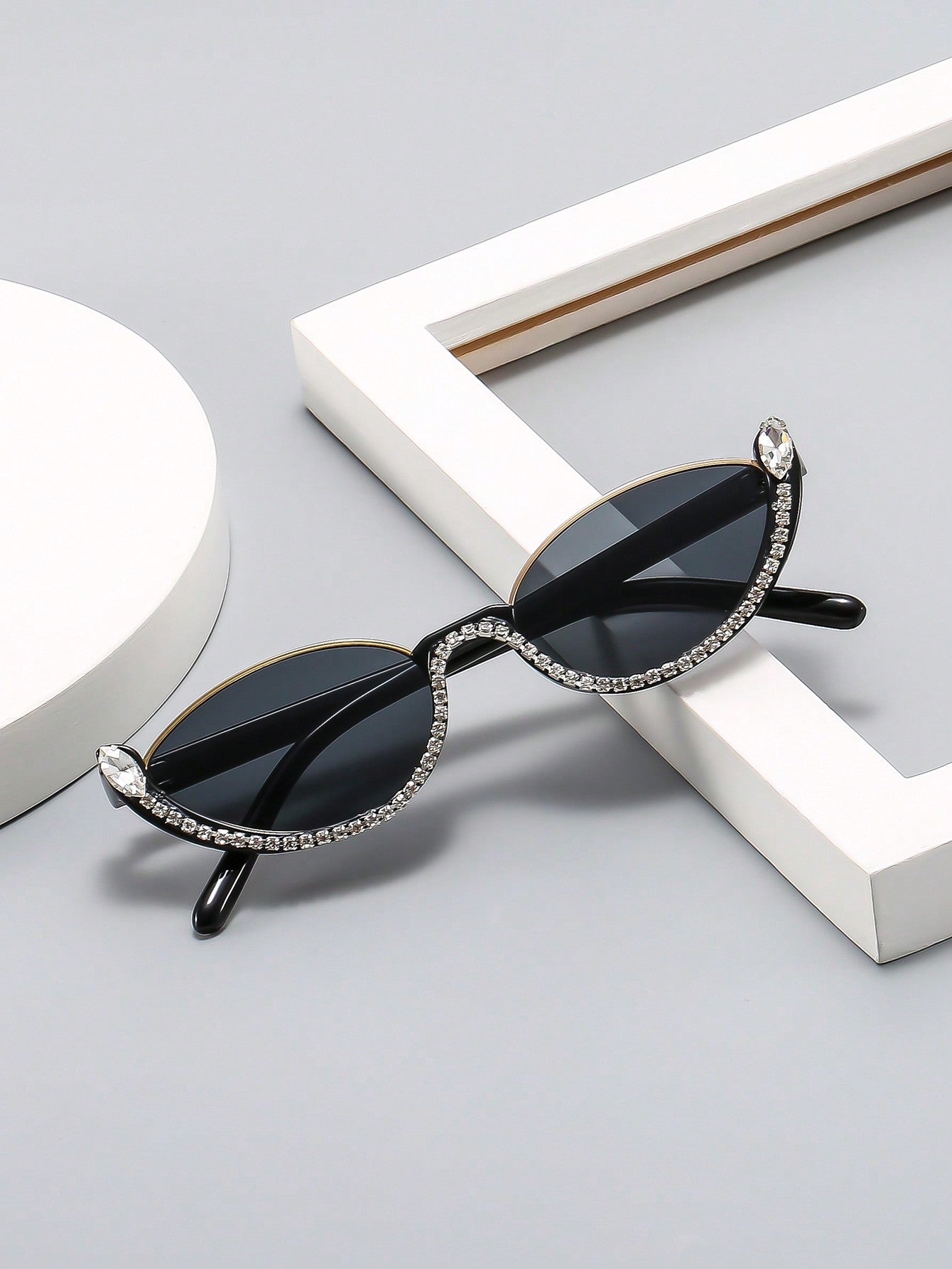 Women's Rhinestone Cat Eye Korean Style Glasses