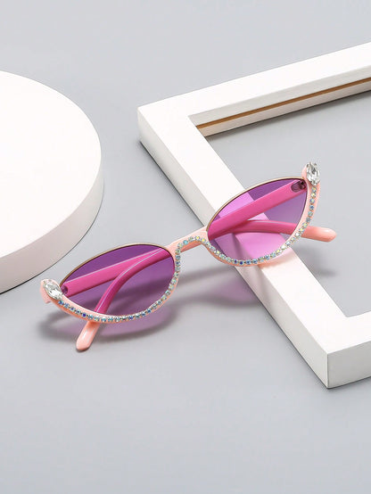 Women's Rhinestone Cat Eye Korean Style Glasses