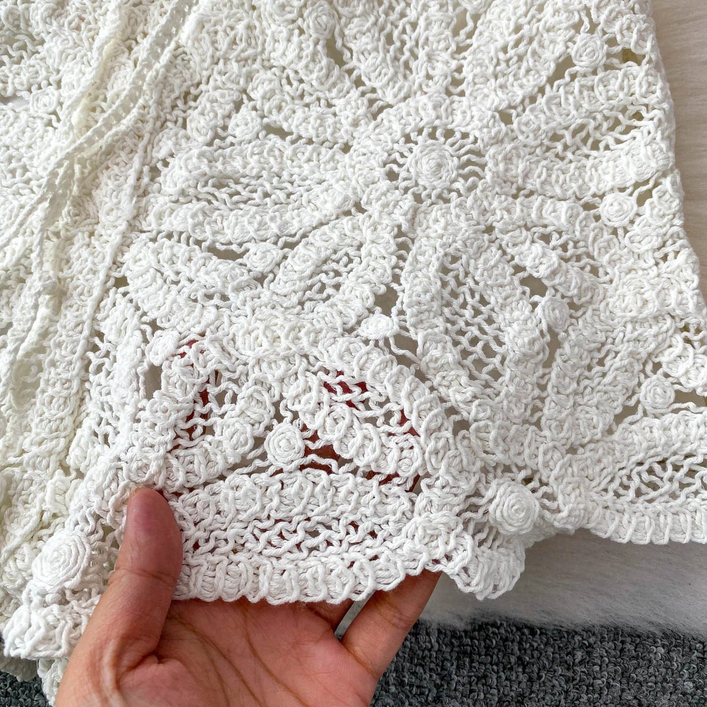 Floral Crochet High-Waist Beach Shorts