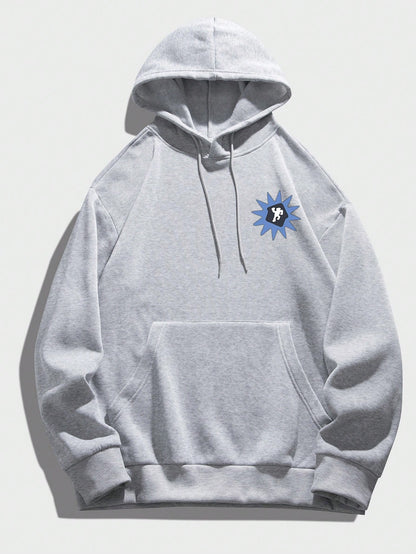 Men Slogan Cartoon Graphic Hoodie