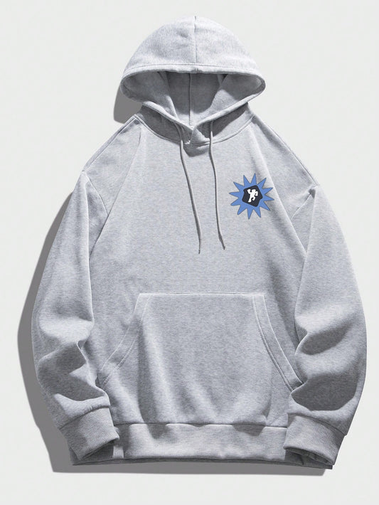 Men Slogan Cartoon Graphic Hoodie
