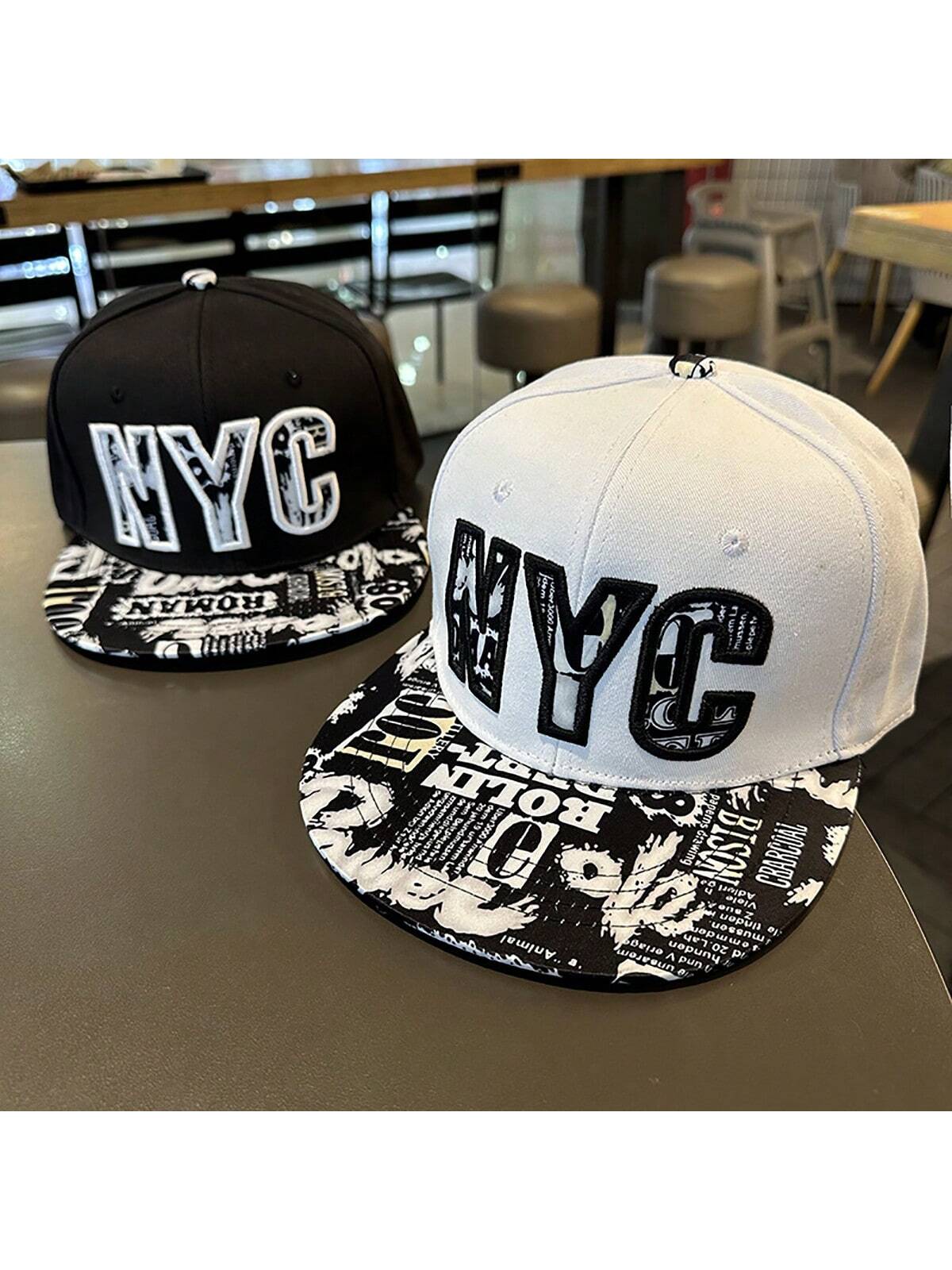Men's Street Hip Hop Black & White Baseball Cap