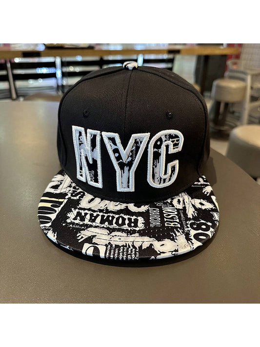 Men's Street Hip Hop Black & White Baseball Cap