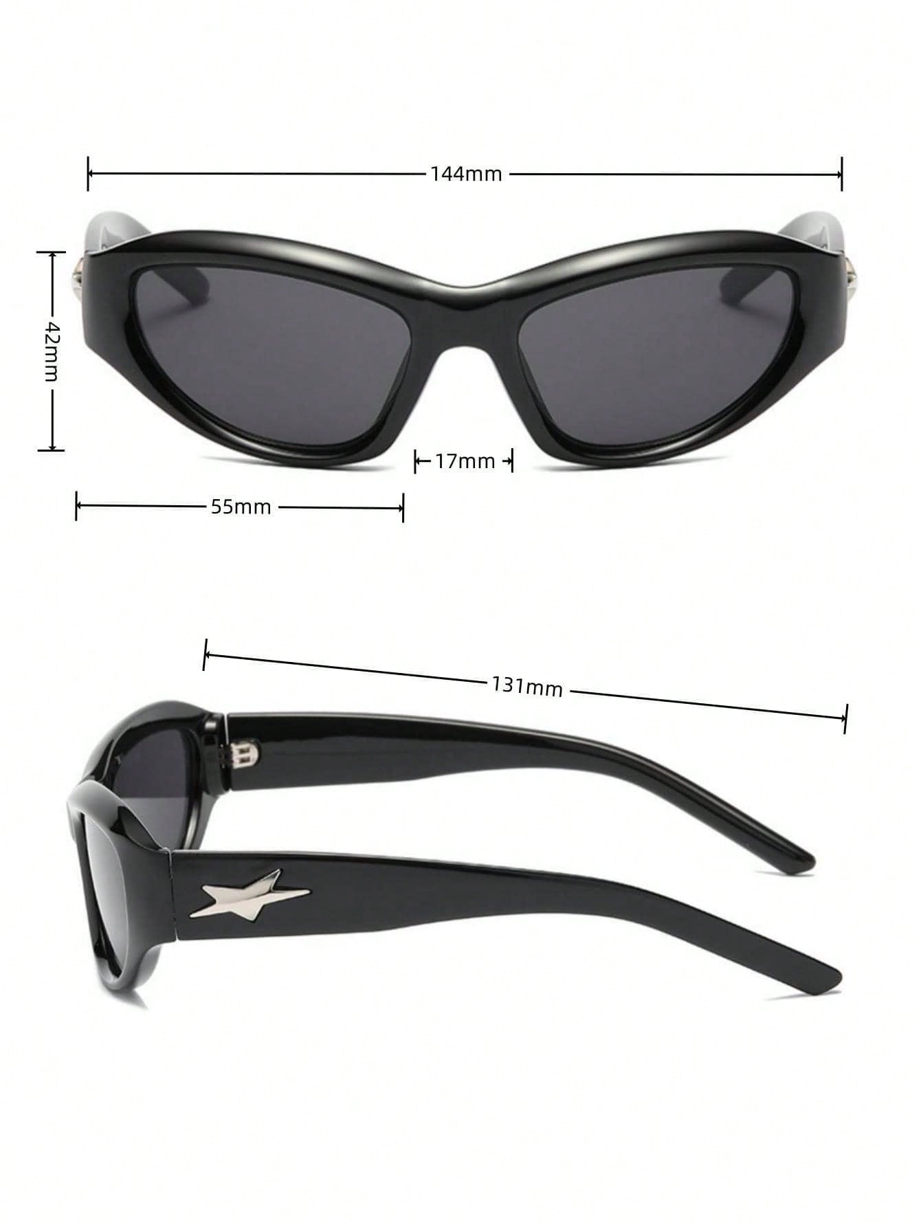 Y2K Star Design Metal Hinge Cycling Fashion Glasses