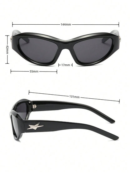Y2K Star Design Metal Hinge Cycling Fashion Glasses