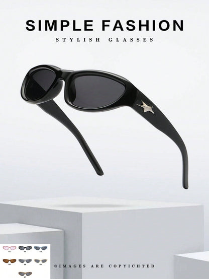 Y2K Star Design Metal Hinge Cycling Fashion Glasses