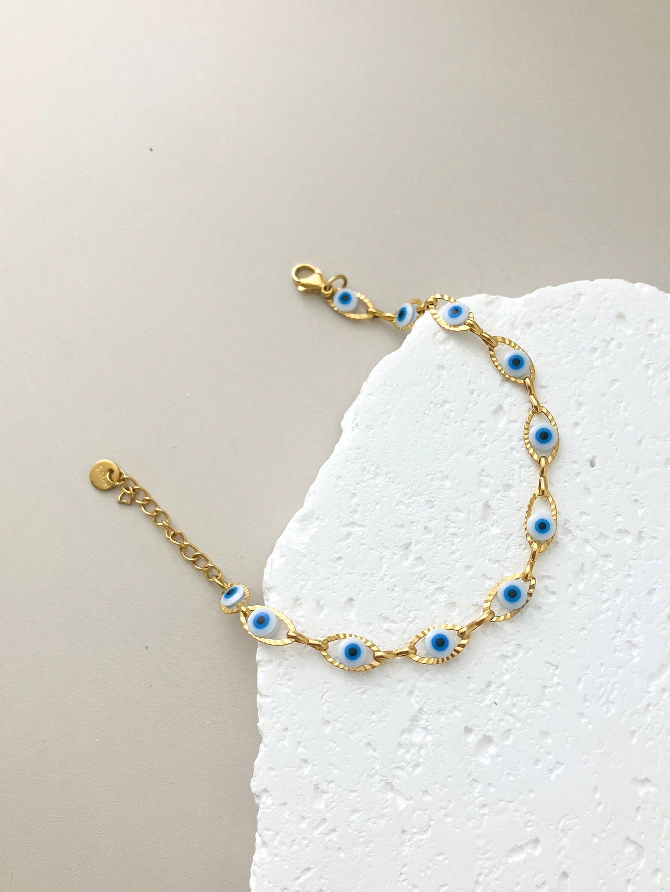 Vintage Navy Blue Eye Stainless Steel Tennis Bracelet