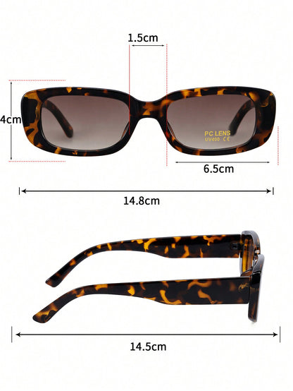 Unisex Tortoiseshell Y2K Rimless Square Sunglasses