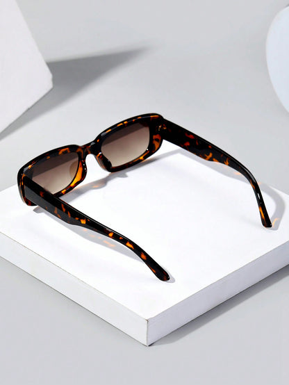 Unisex Tortoiseshell Y2K Rimless Square Sunglasses