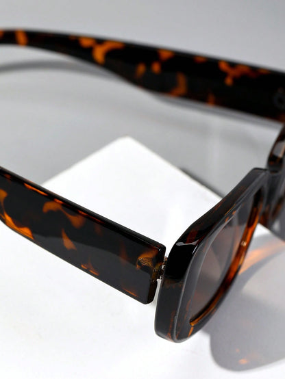 Unisex Tortoiseshell Y2K Rimless Square Sunglasses