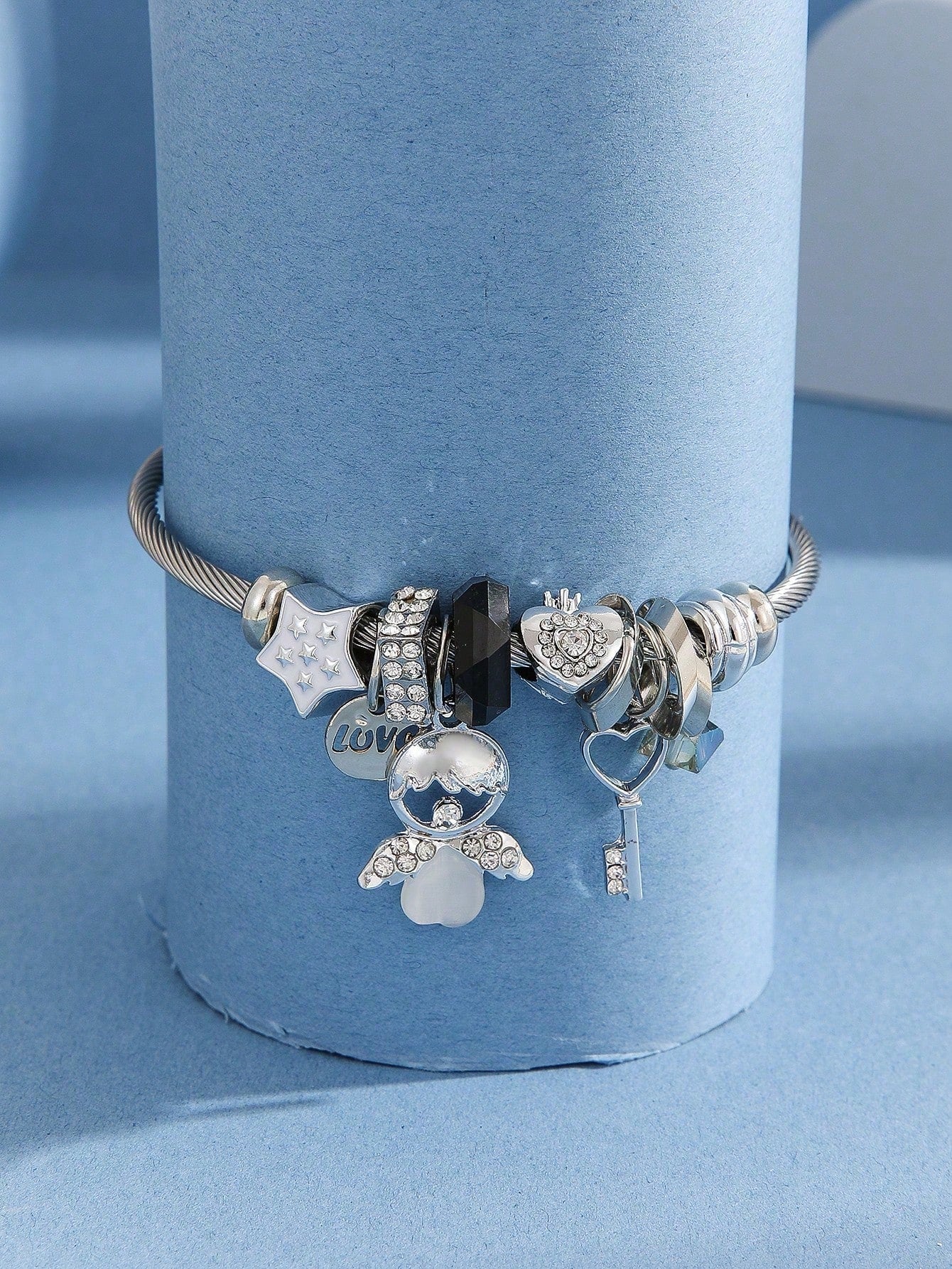 Pink Angel Beaded Tassel Bracelet for Women