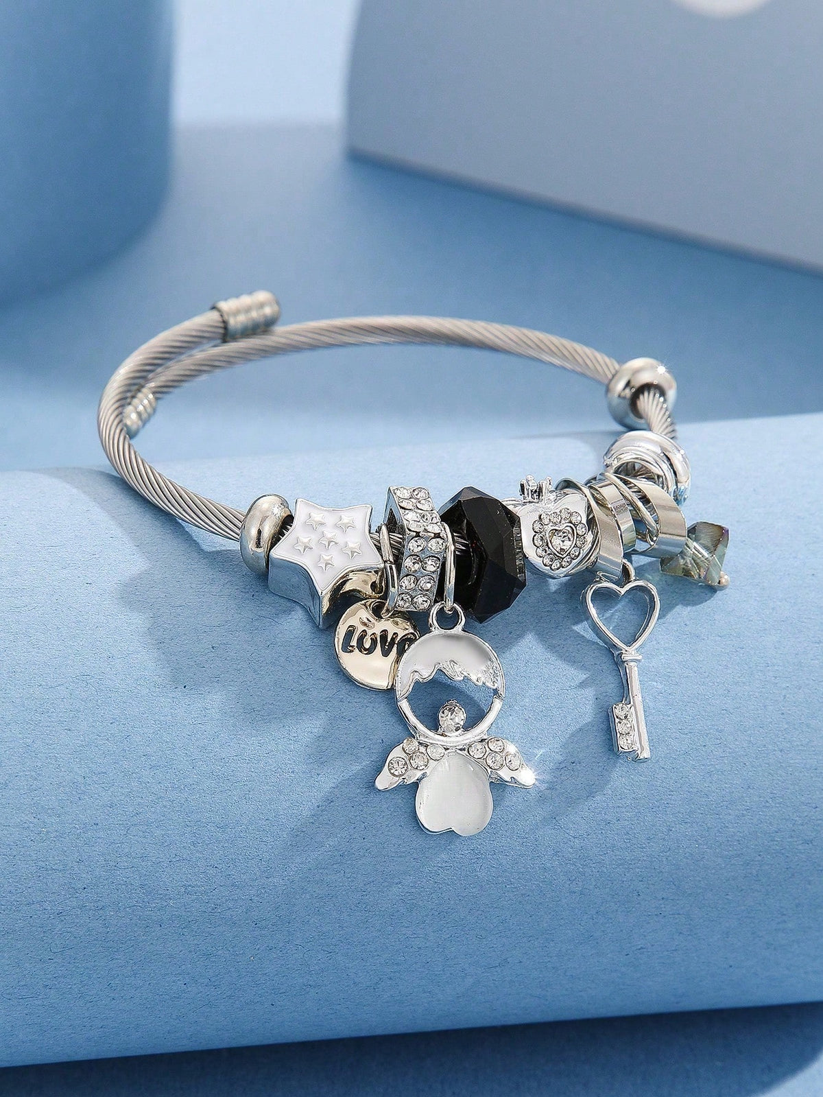 Pink Angel Beaded Tassel Bracelet for Women