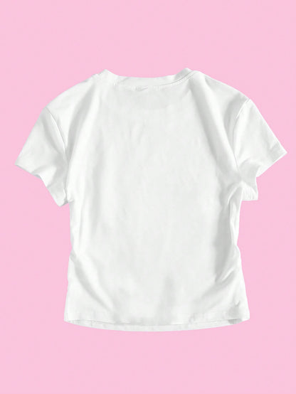 Y2K Martini Cocktail Graphic Cropped Tee