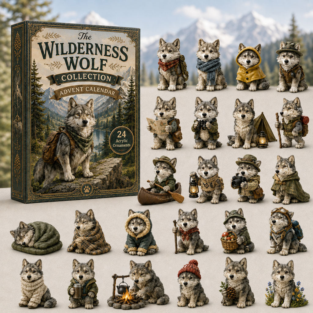 Wilderness Wolf Advent Calendar 2026 - 24-Day Festive Countdown, Acrylic Charms Blind Box - Gift For Wolf Lovers