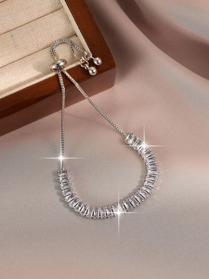 2pcs Adjustable Round Zirconia Tennis Bracelets for Women