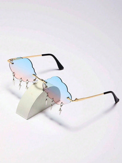 Cloud Lightning Frameless Y2K Fashion Glasses with Strap