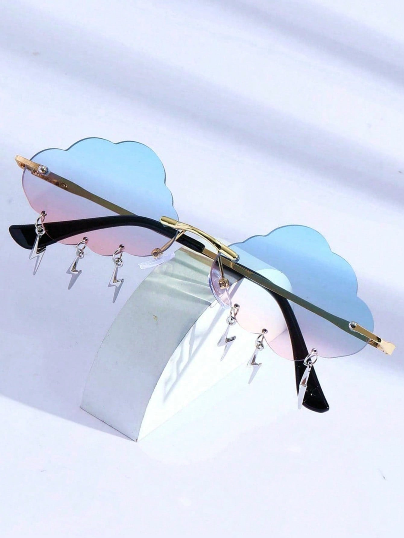 Cloud Lightning Frameless Y2K Fashion Glasses with Strap