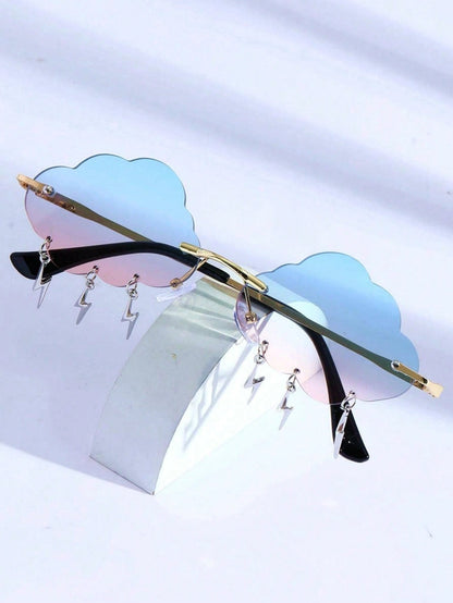 Cloud Lightning Frameless Y2K Fashion Glasses with Strap