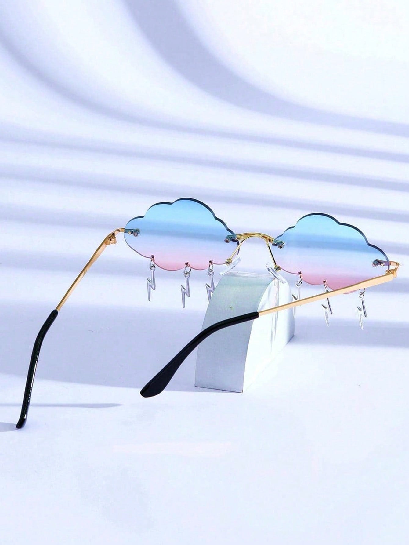 Cloud Lightning Frameless Y2K Fashion Glasses with Strap