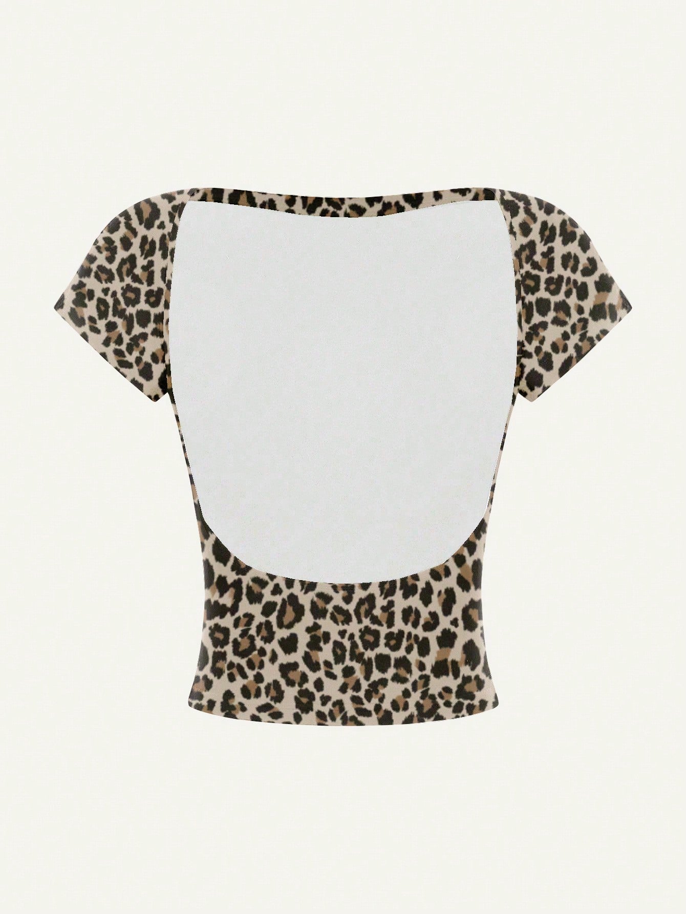 Off-Shoulder Leopard Backless Crop Top
