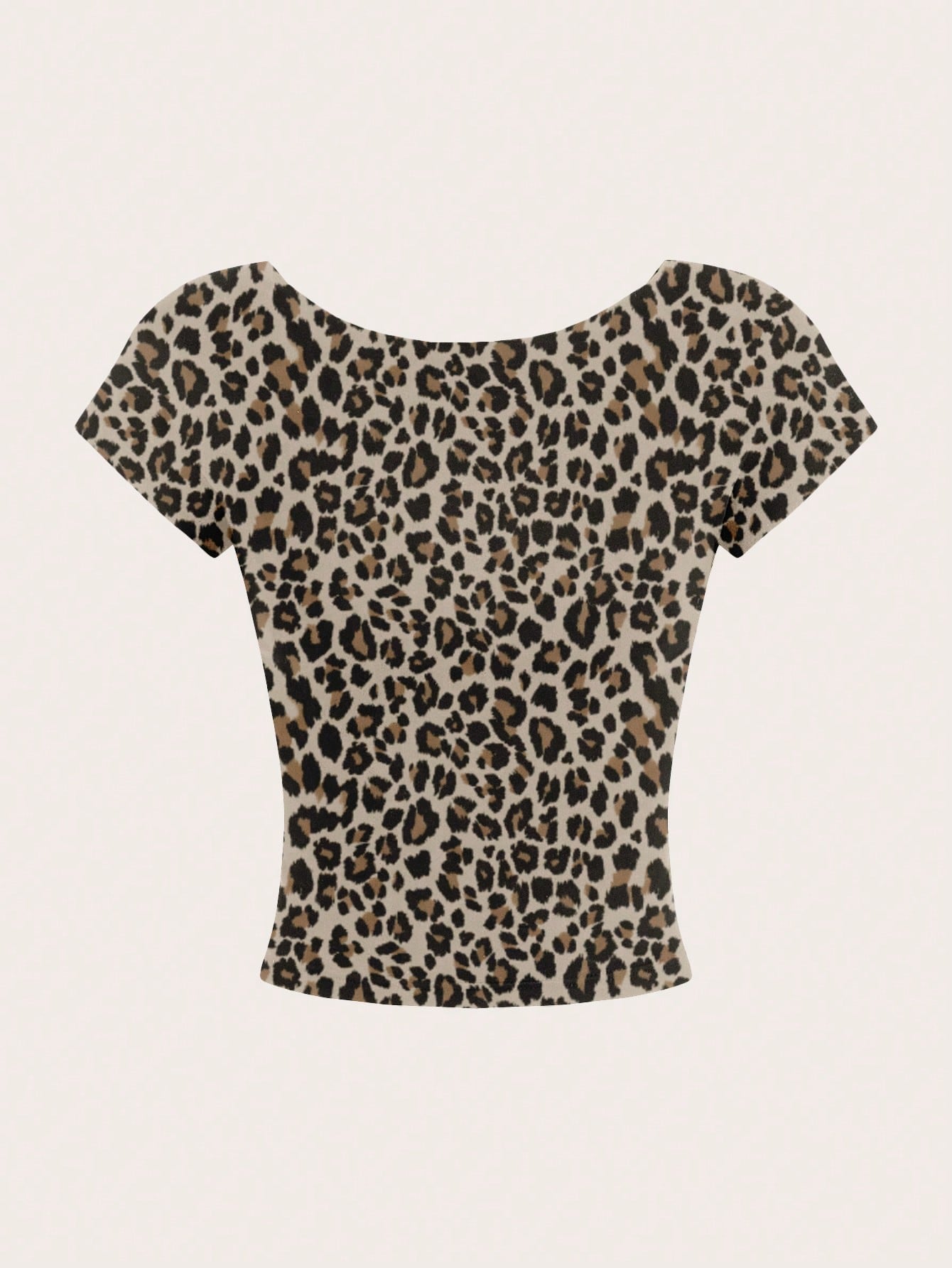 Off-Shoulder Leopard Backless Crop Top