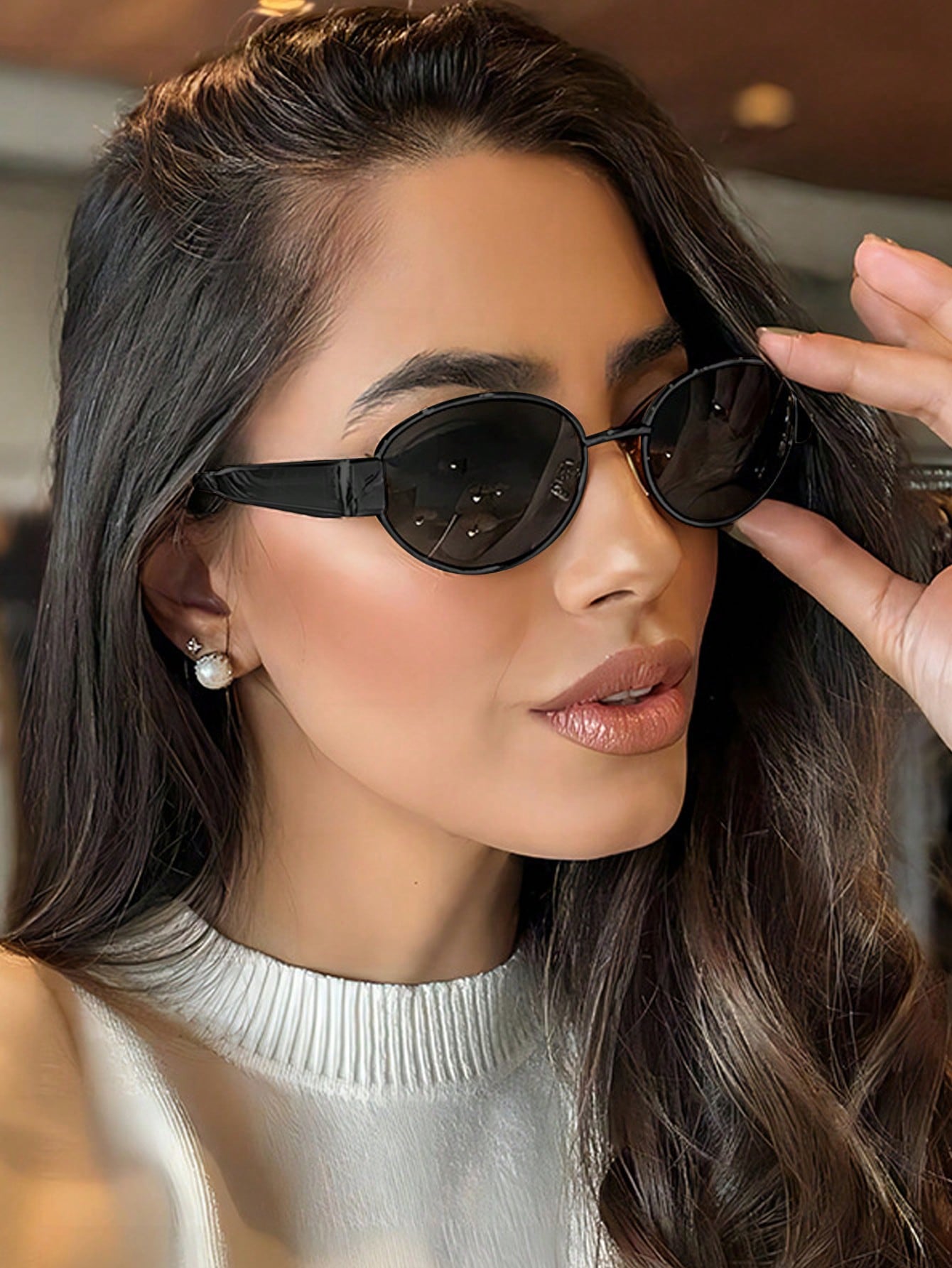 Retro Oval Metal Frame Personalized Fashion Glasses