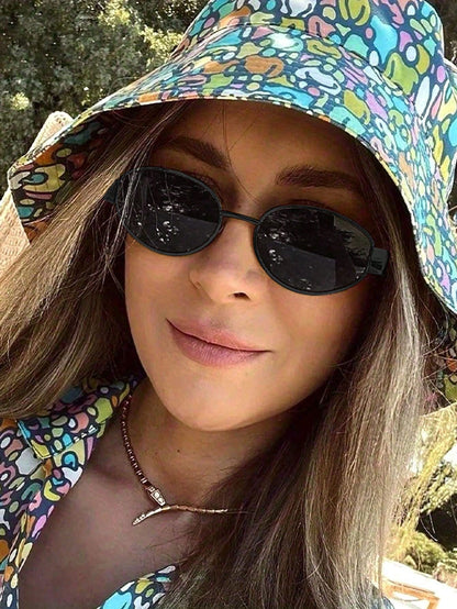 Retro Oval Metal Frame Personalized Fashion Glasses