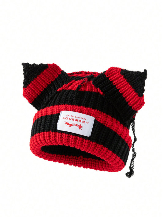 DareSee Women's Car Embroidered Ear Flap Knitted Hat