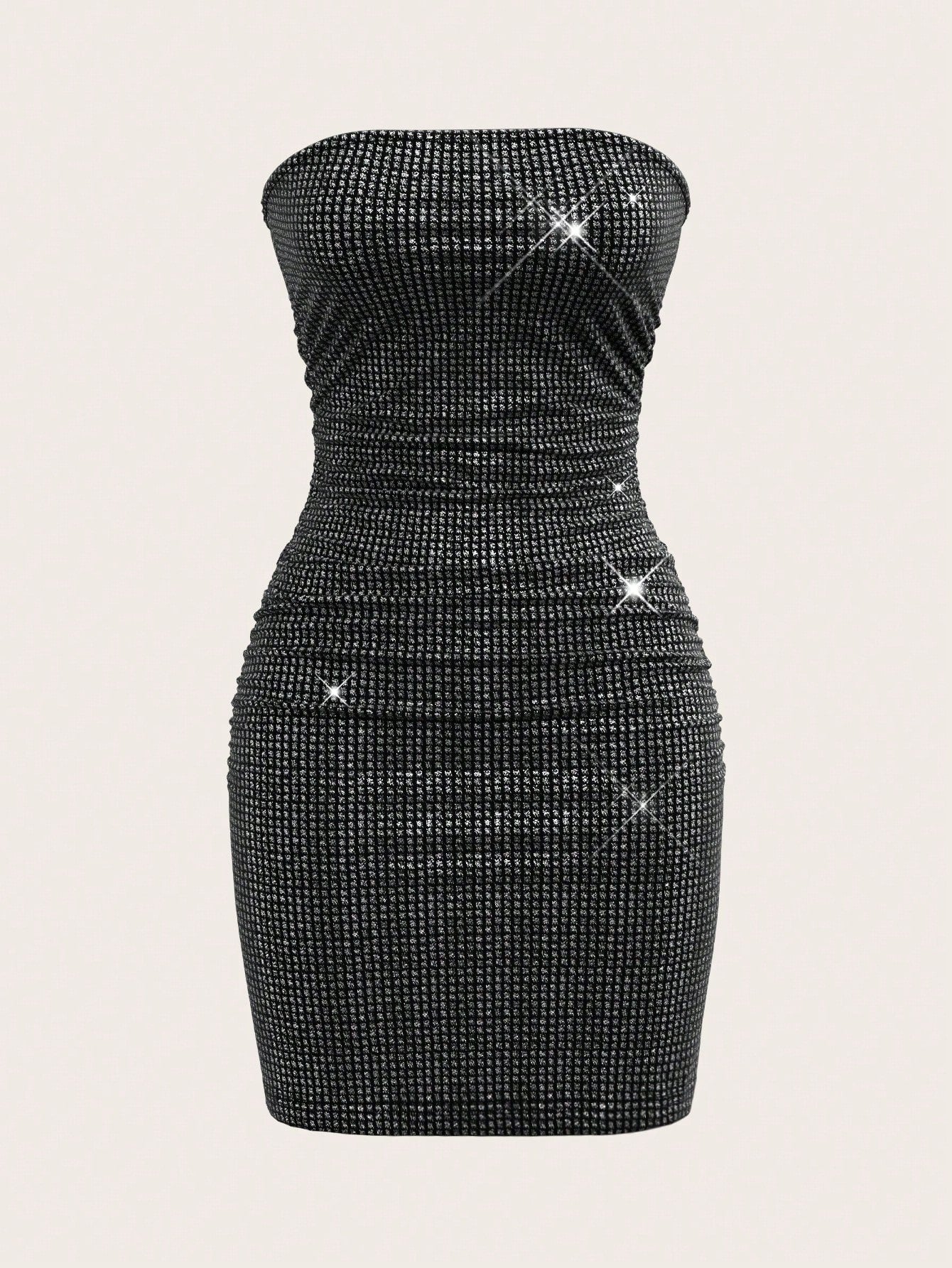 Metallic Strapless Ruched Mini Homecoming Dress