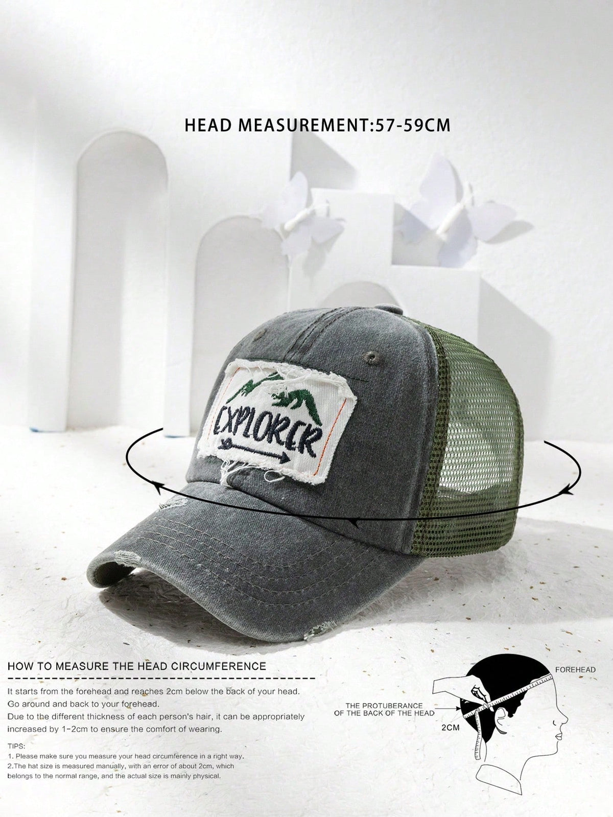 Men's Distressed Patchwork Letter Mesh Baseball Cap