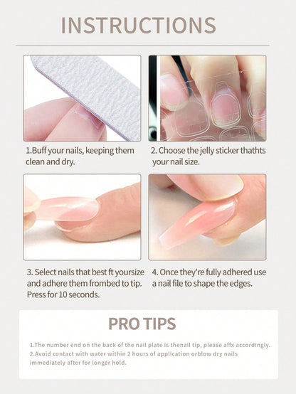 10pcs Bow Tie & Stars Silvery Pink Press On Nails