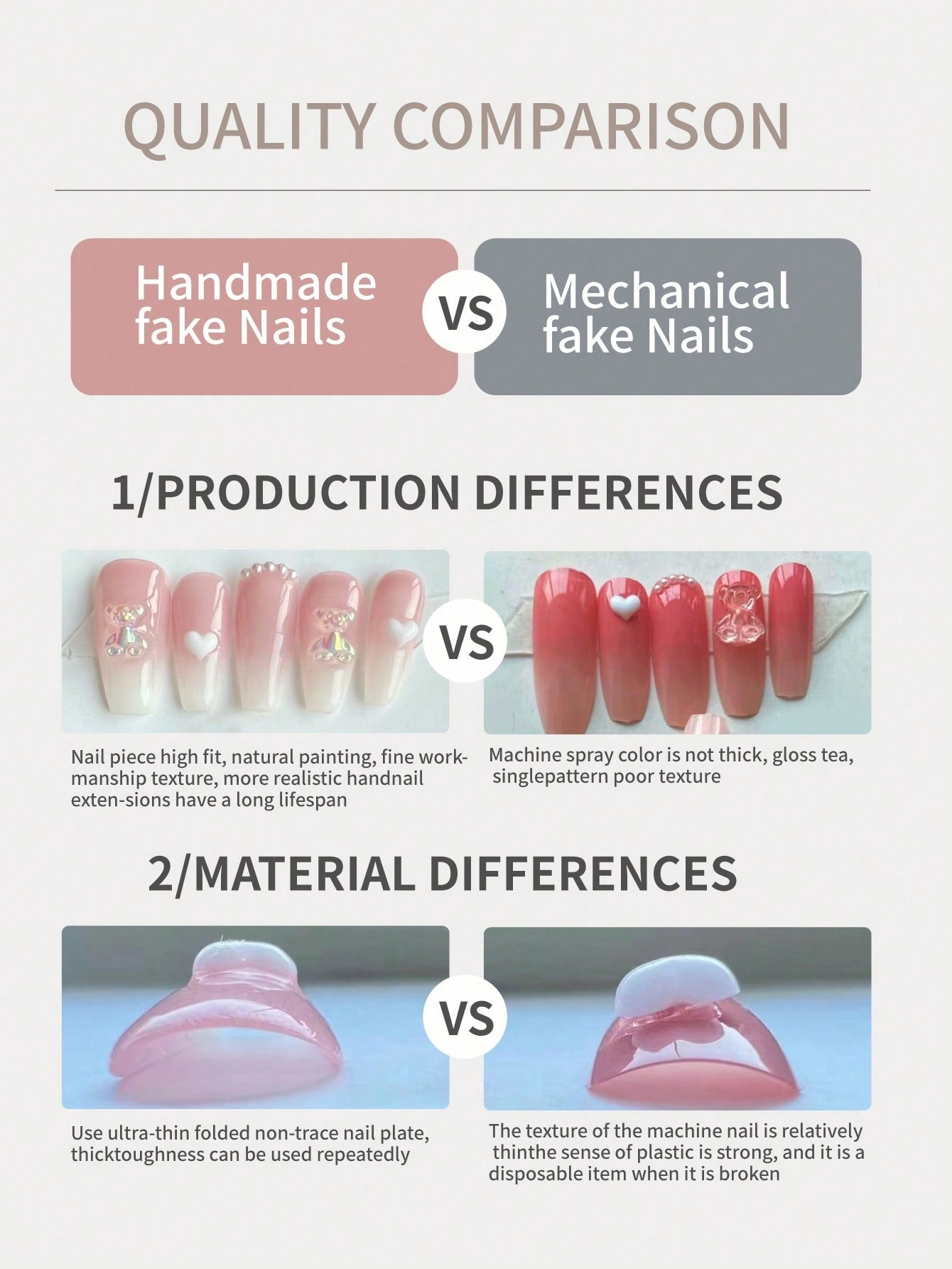 10pcs Bow Tie & Stars Silvery Pink Press On Nails