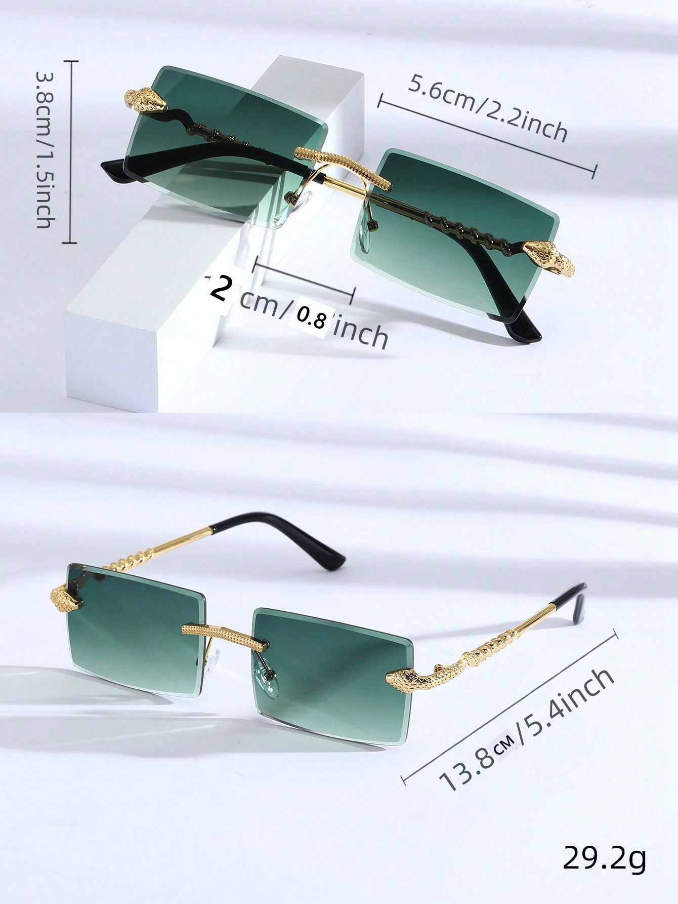 Serpent Frameless Geometric Fashion Sunglasses