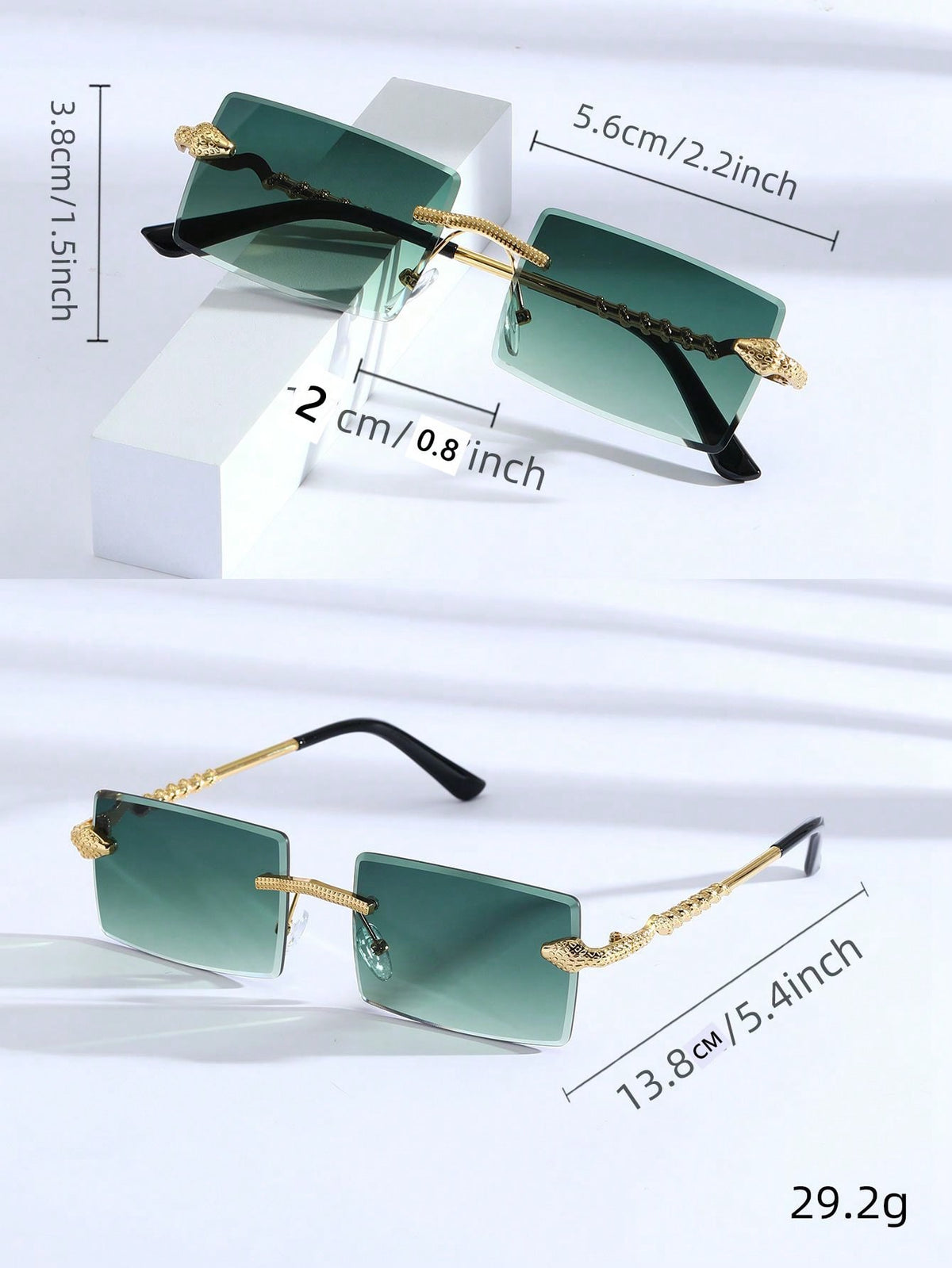Serpent Frameless Geometric Fashion Sunglasses