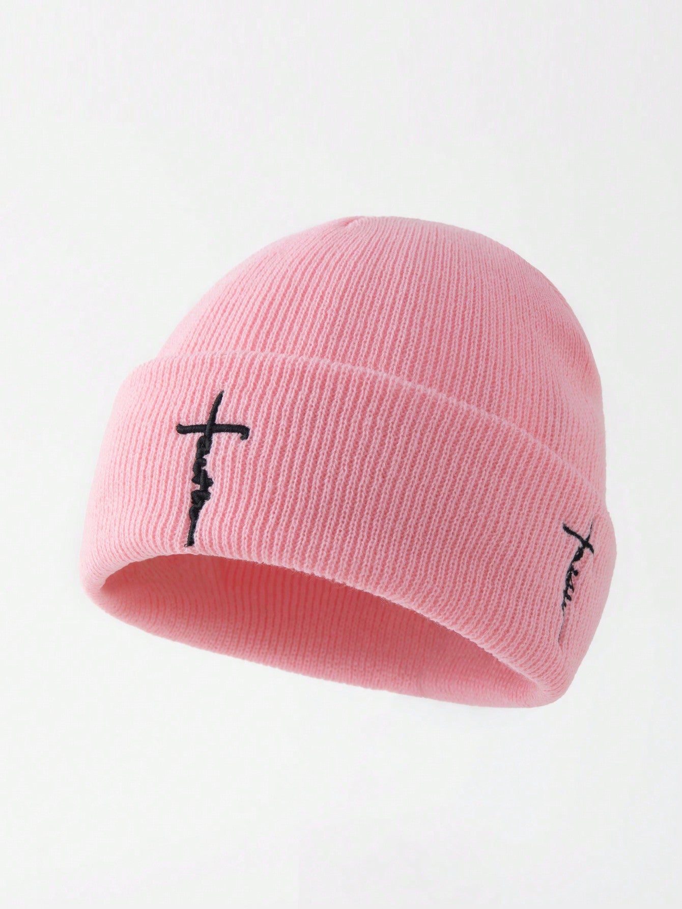 Men's Embroidered Letter Faith Warm Winter Beanie