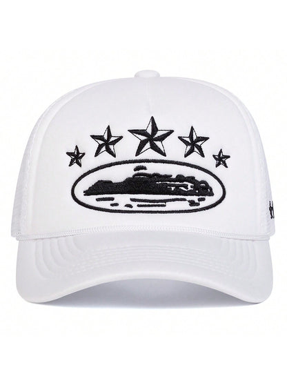 Five-Pointed Star Embroidered Trucker Hat