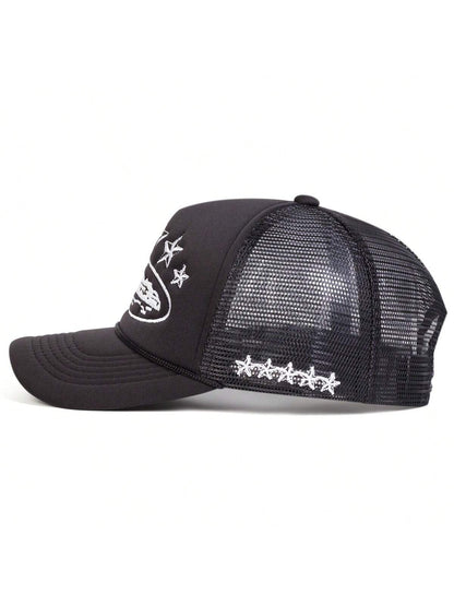 Five-Pointed Star Embroidered Trucker Hat