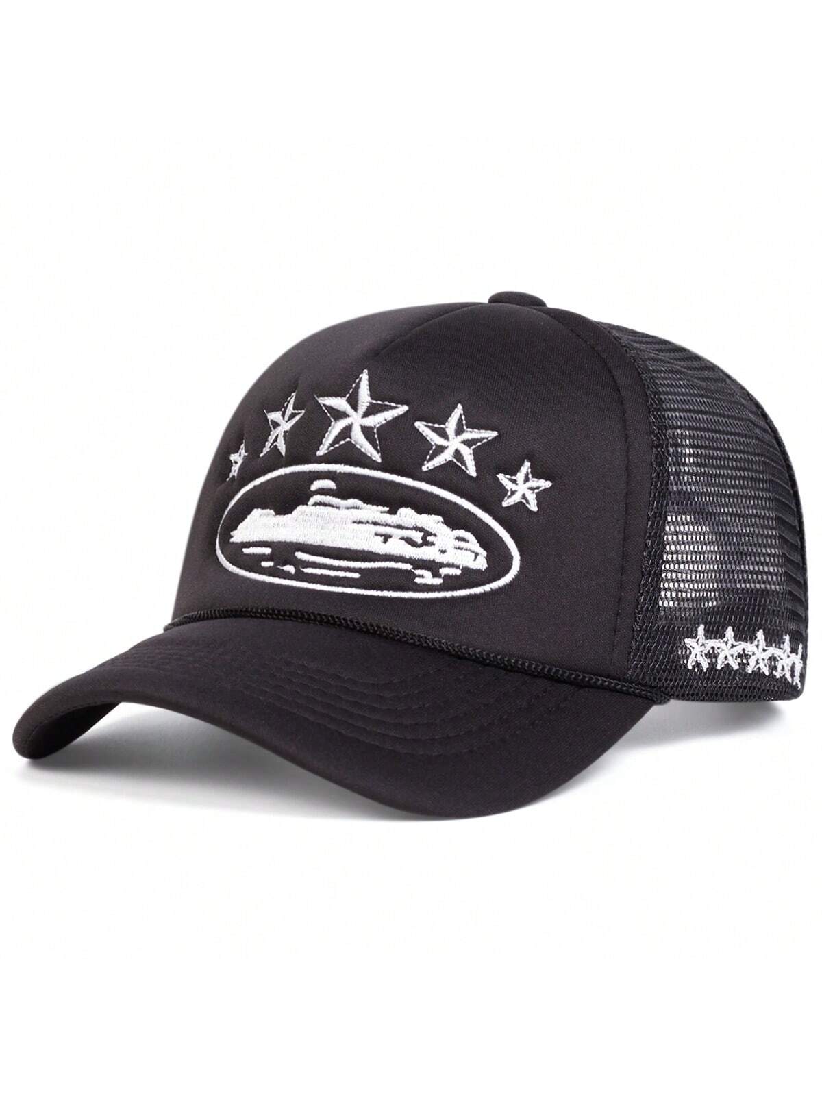 Five-Pointed Star Embroidered Trucker Hat