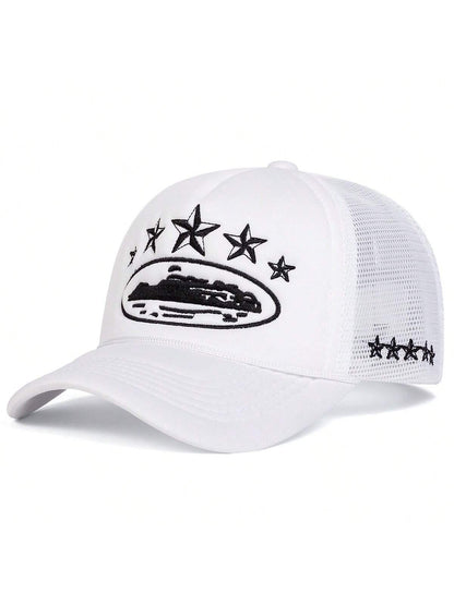Five-Pointed Star Embroidered Trucker Hat