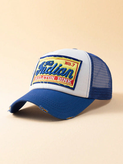 Unisex Mesh Letter Embroidered Adjustable Baseball Cap