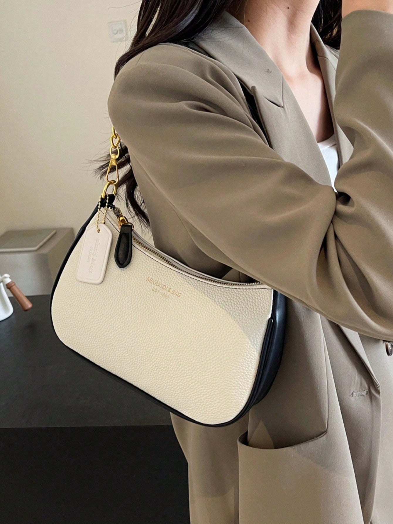 Minimalist Women's PU Shoulder Bag with Adjustable Strap