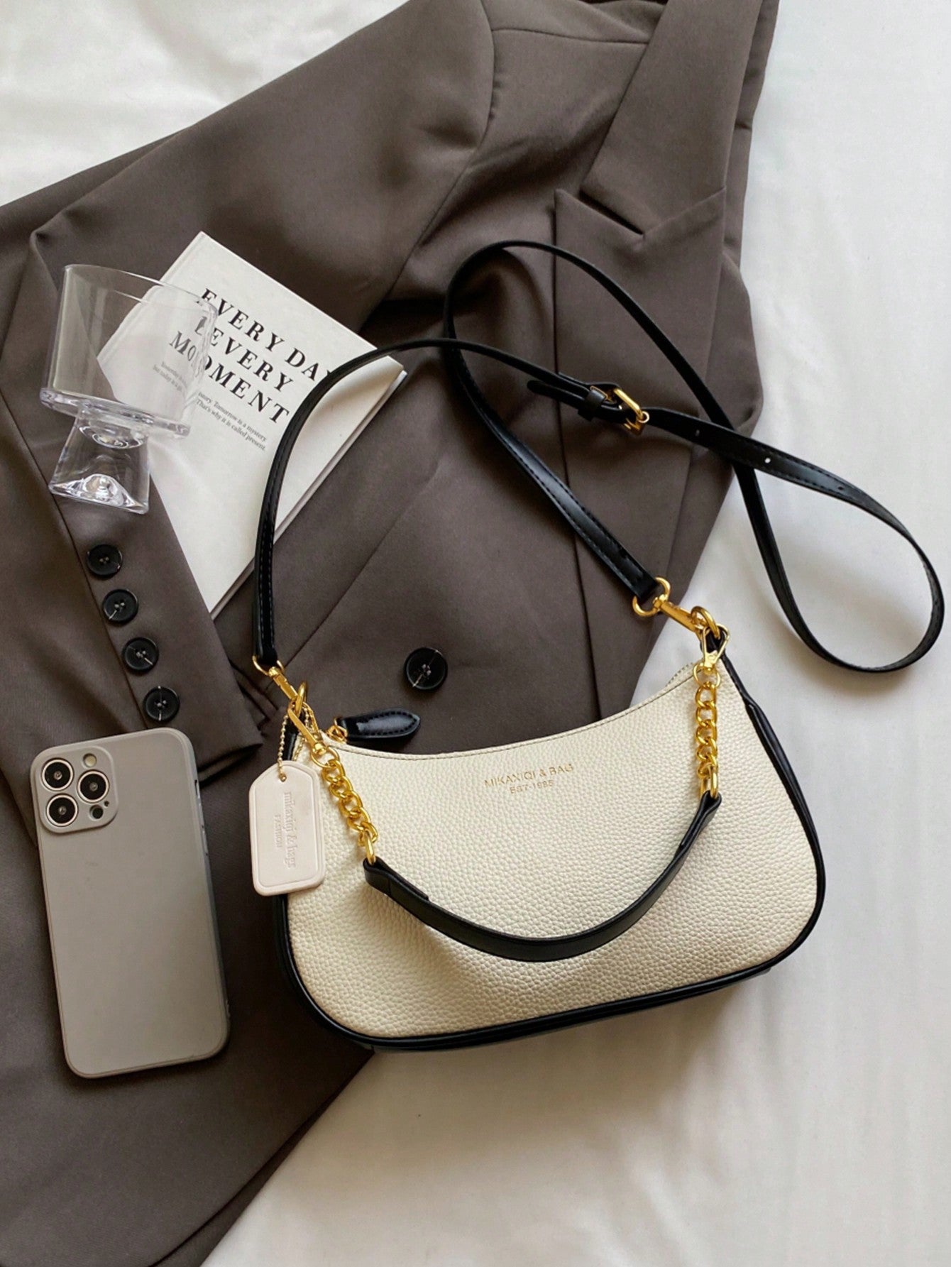 Minimalist Women's PU Shoulder Bag with Adjustable Strap