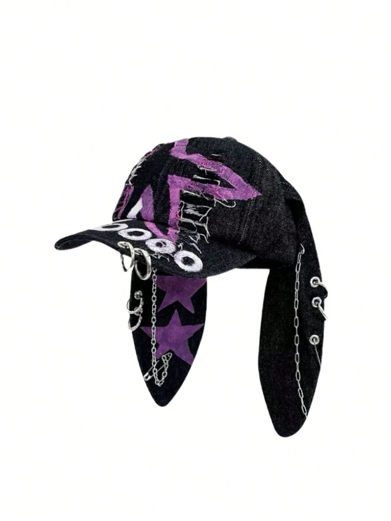 Y2K Distressed Rabbit Ear Punk Baseball Cap