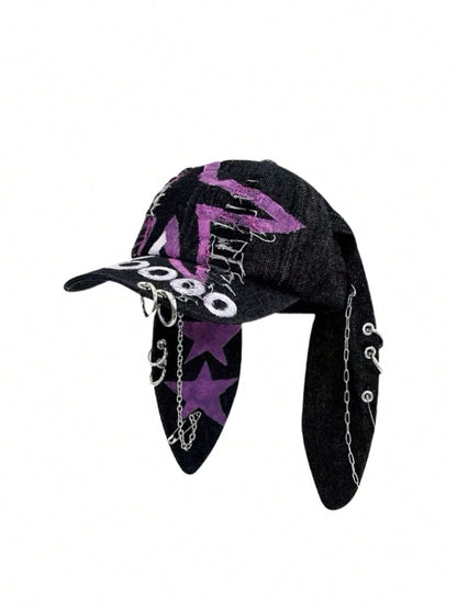 Y2K Distressed Rabbit Ear Punk Baseball Cap