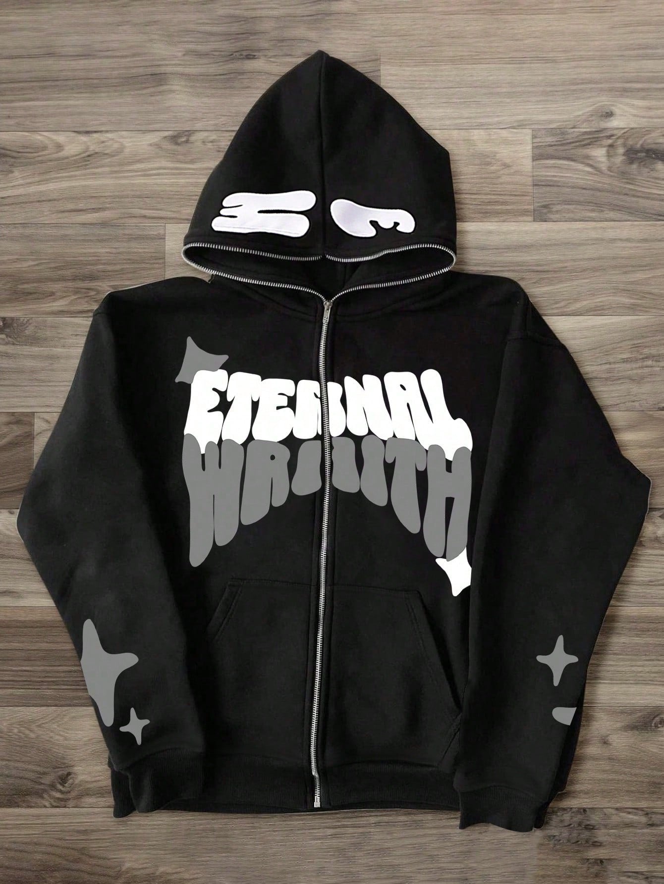 Men's Loose Fit Thermal Zip-Up Hooded Sweatshirt